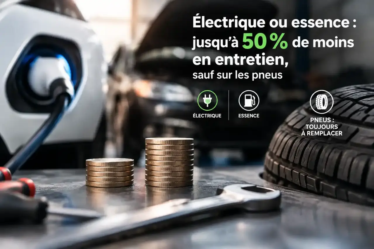 Électrique ou essence : jusqu’à 50 % de moins en entretien, sauf sur les pneus
