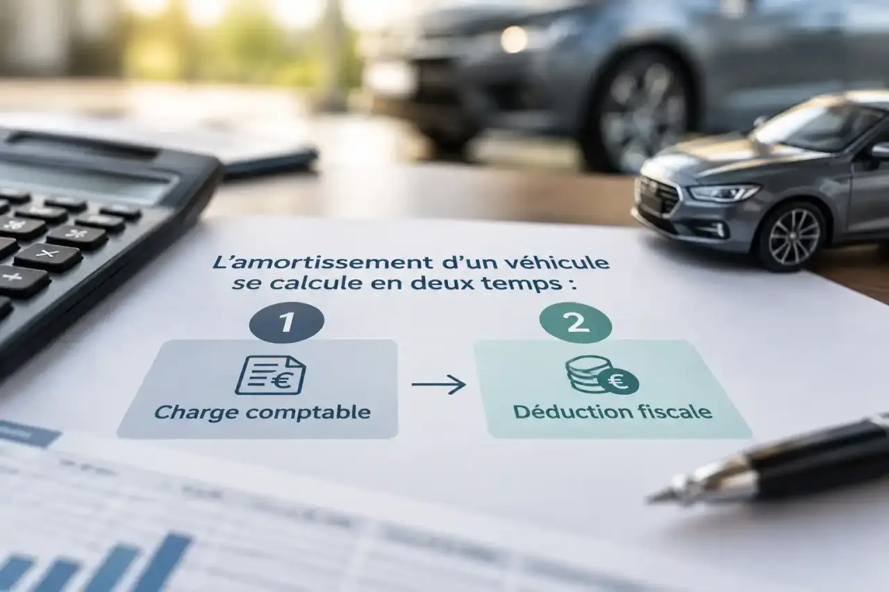 L’amortissement d’un véhicule se calcule en deux temps : charge comptable, déduction fiscale