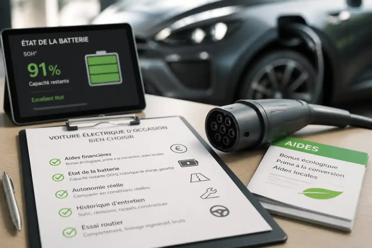 Achat d'une voiture électrique d'occasion : aides, état de la batterie et conseils pour bien choisir