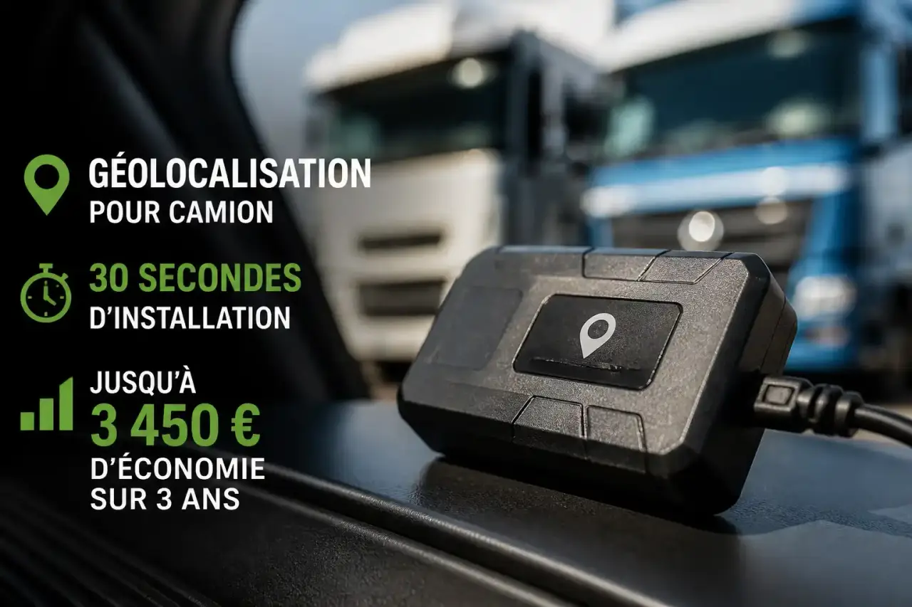 Géolocalisation pour camion : 30 secondes d'installation, jusqu'à 3 450 € d'économie sur 3 ans
