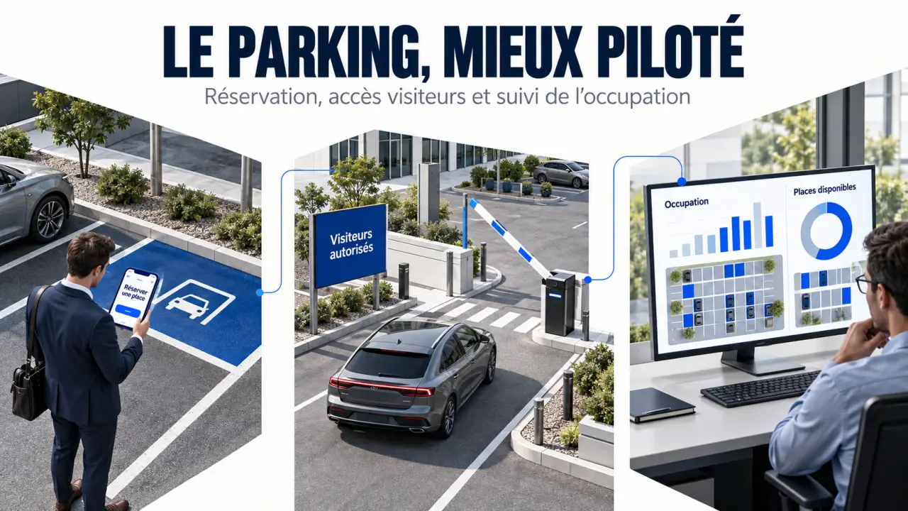 Gestion parking entreprise avec réservation des places, contrôle des accès et suivi de l’occupation